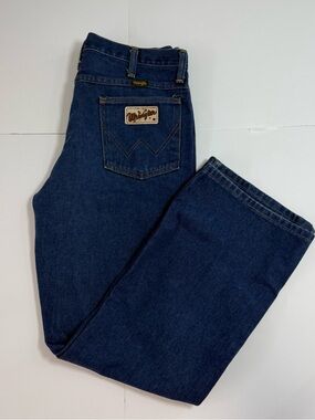 Vintage Wrangler Men’s Dark Blue Denim Jeans size 33x30 cowboy cut western